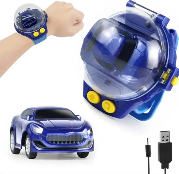 Mini Remote Control Watch Car Toy | RC Mini Car Watch Cartoon Toy Remote Control 2.4 GHz Mini USB Charging Wrist Watch