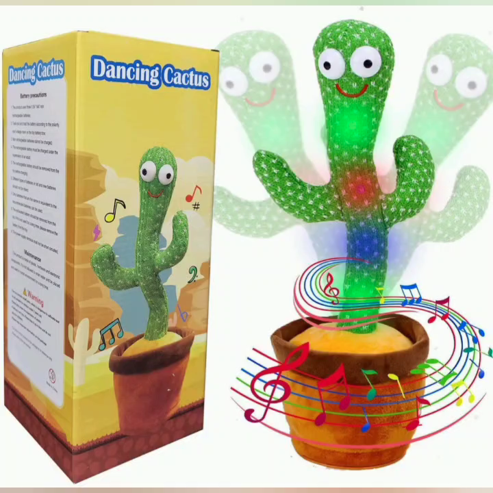 Cute Dancing Cactus Toy for Kids | Talking Dancing Shaking & Talk Back with Lights | Happy Birthday Gift