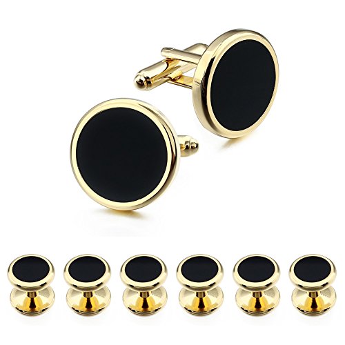 Round shape metal black men studs