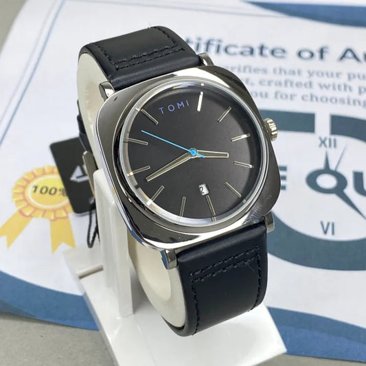 Tomi T084 Leather Straps Quartz Watch Stylish Wrist Watch for Men